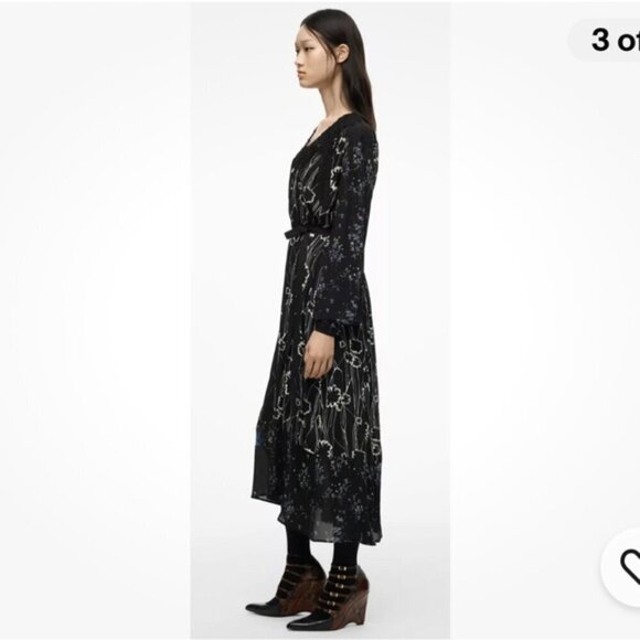 Zara Printed Wrap Lace Midi Dress Limited Edition Easter Size Small - Picture 3 of 11